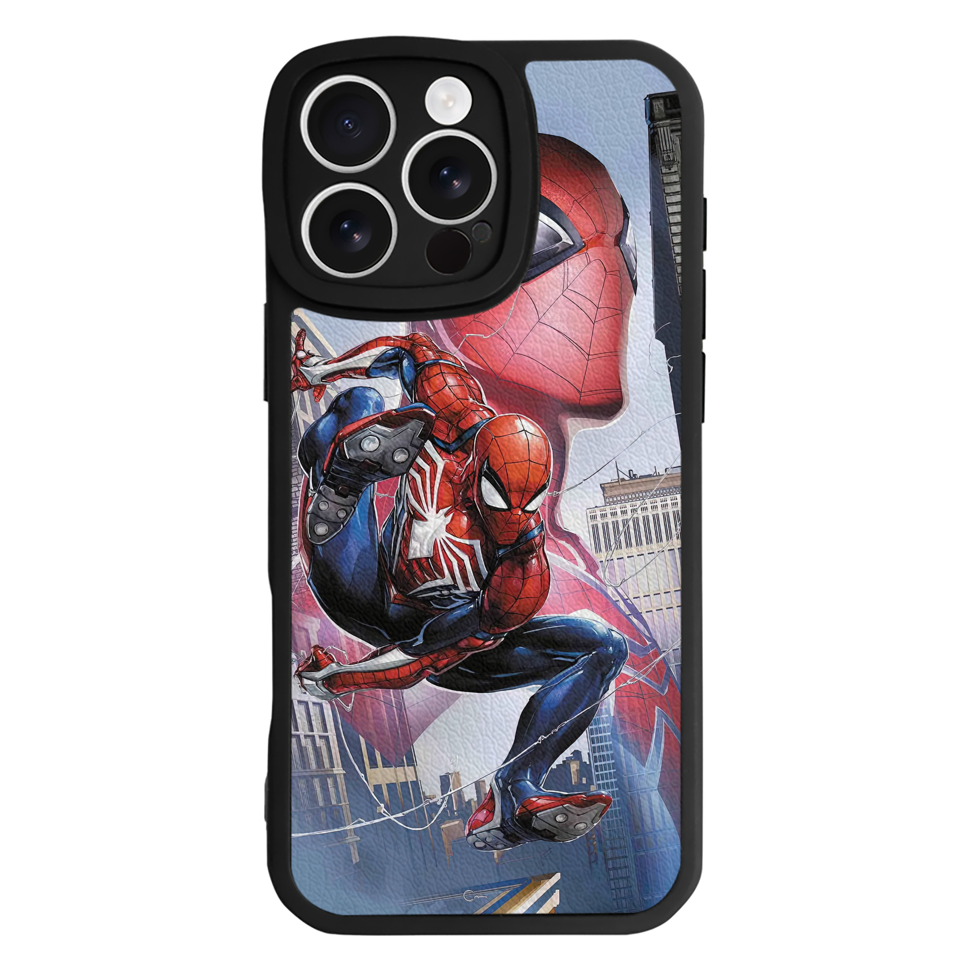 （画像用） Spider Man スパイダーマン 【iPhone 16シリーズ対応】シリコンスマホケース（レザー調） 材質：シリコン